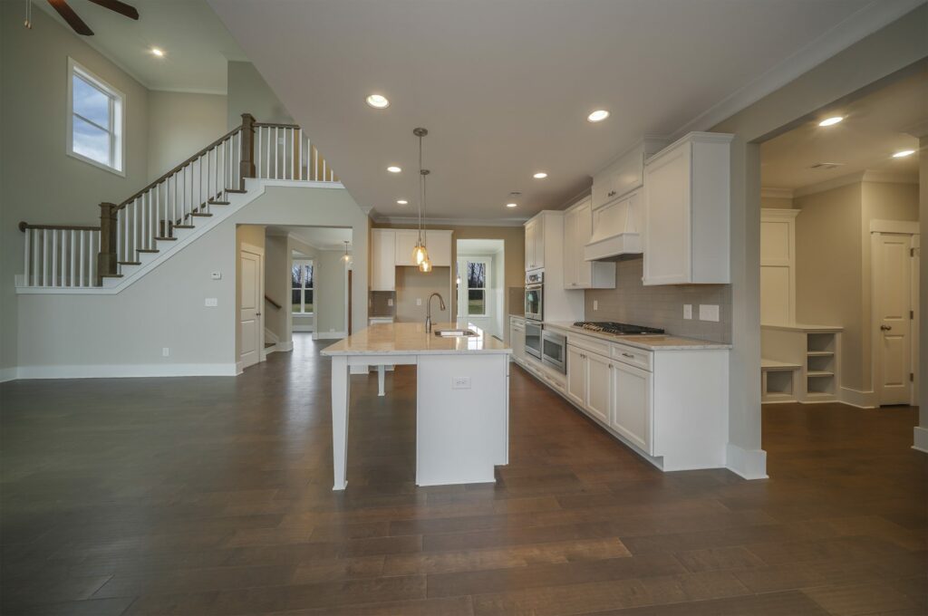 Home entertaining space in open-concept kitchen