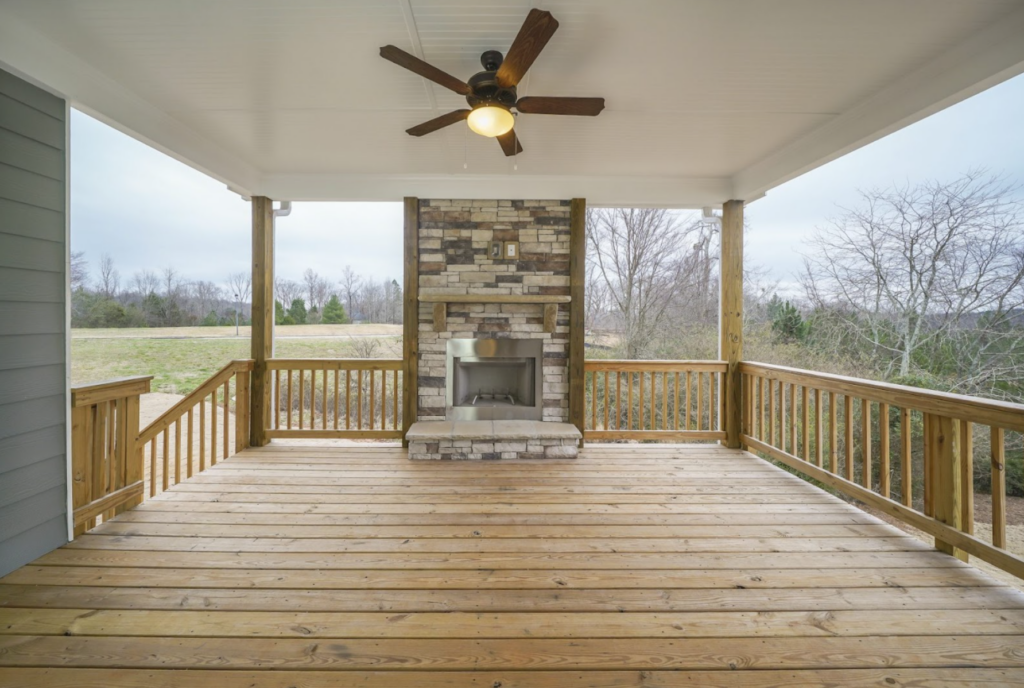 outdoor entertaining spaces in Traditions of Braselton include patios and covered porches