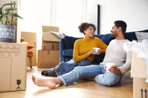 young couple buying new home