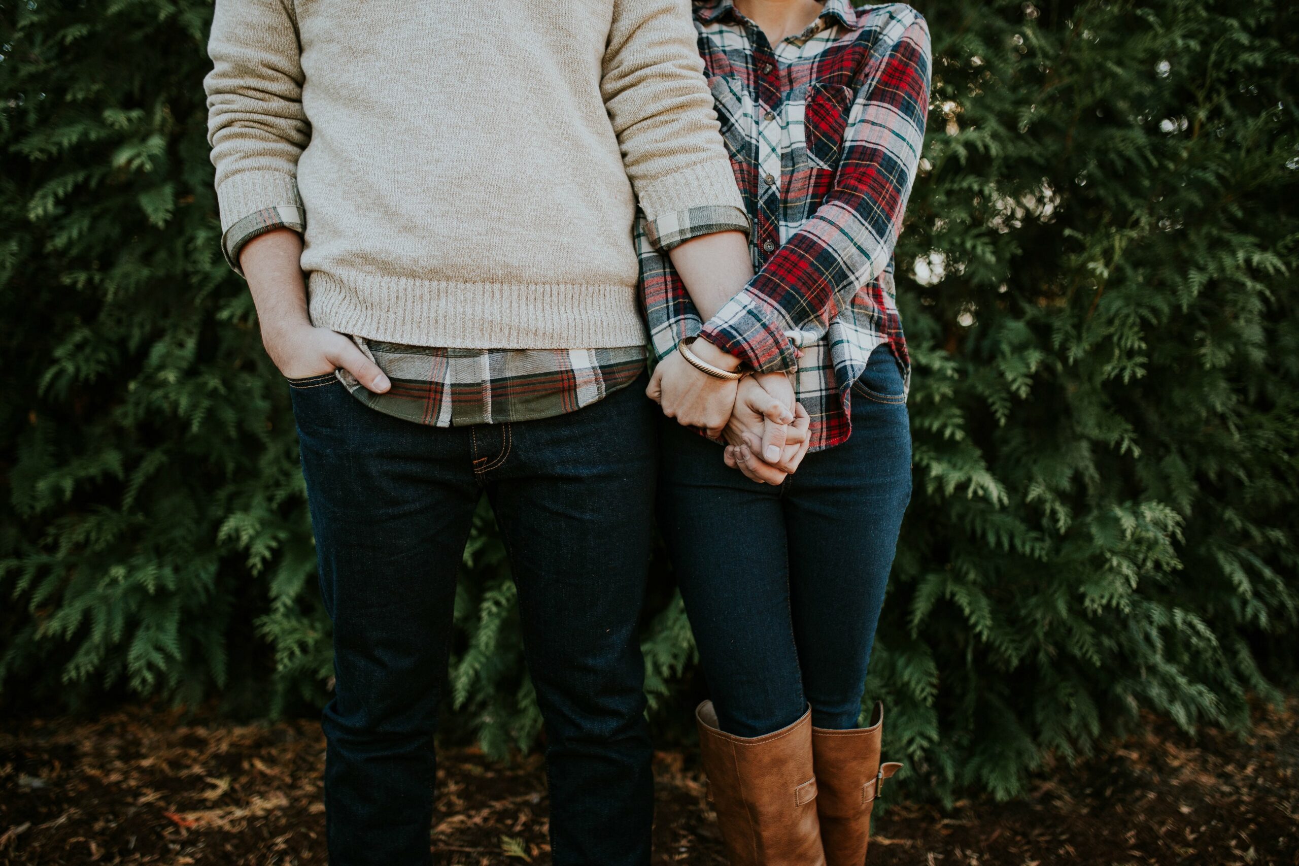 Couple holding hands