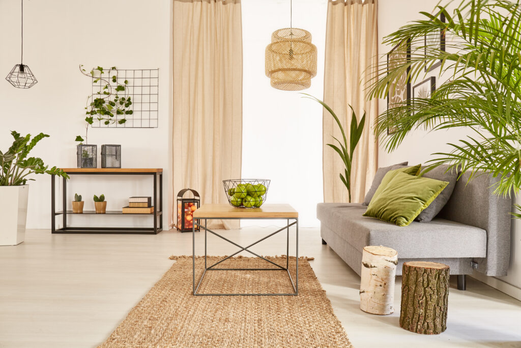 Living room featuring earth tones like olive green and brown. Ground Picture© Shutterstock