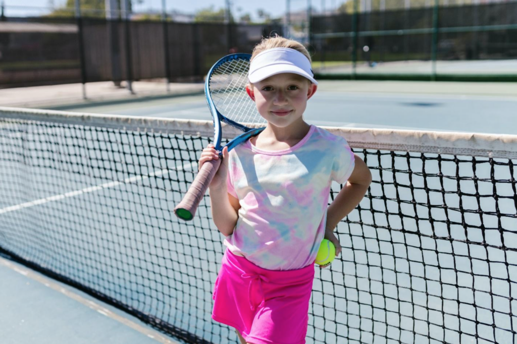 Girl playing tennis