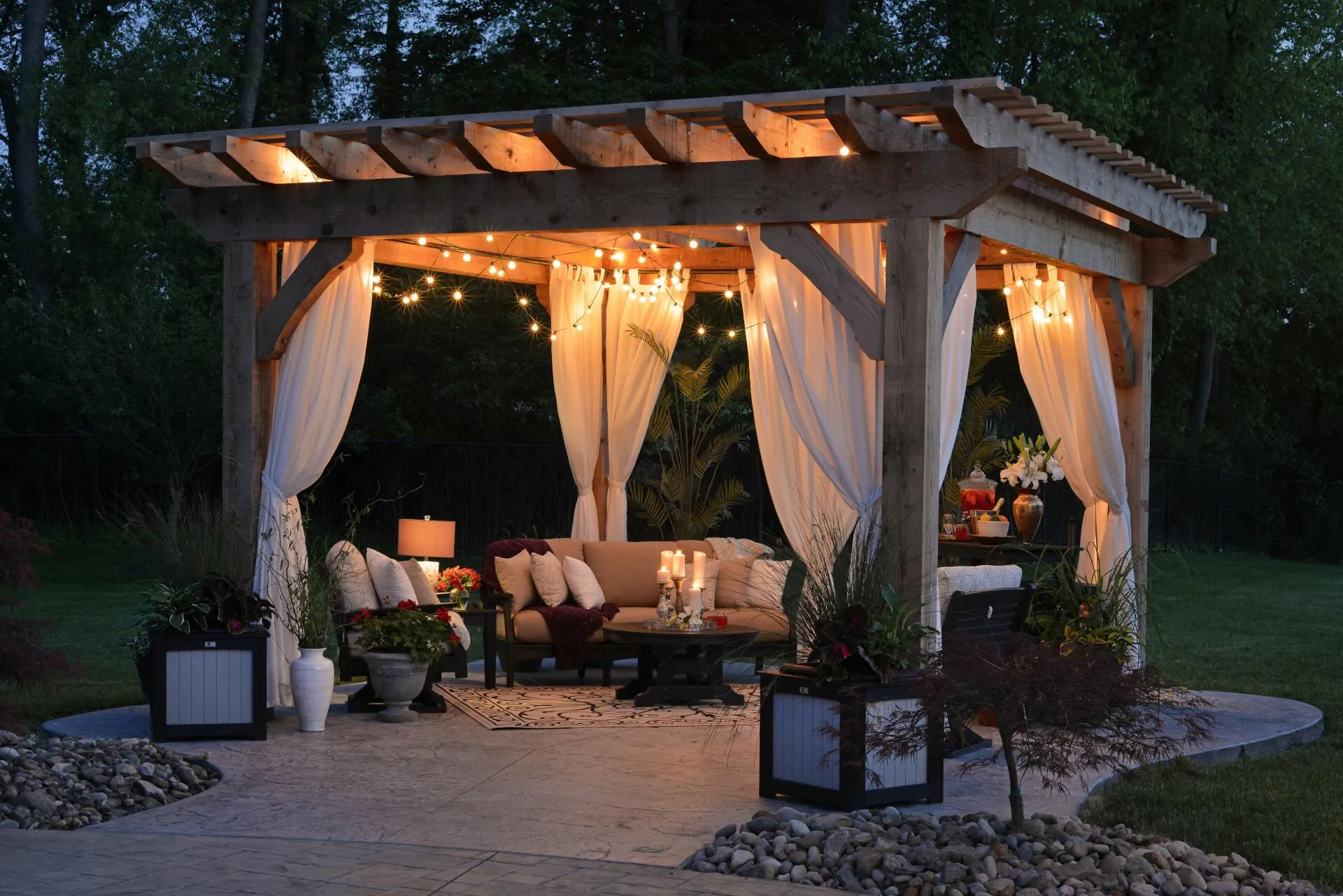 Decorated outdoor living space