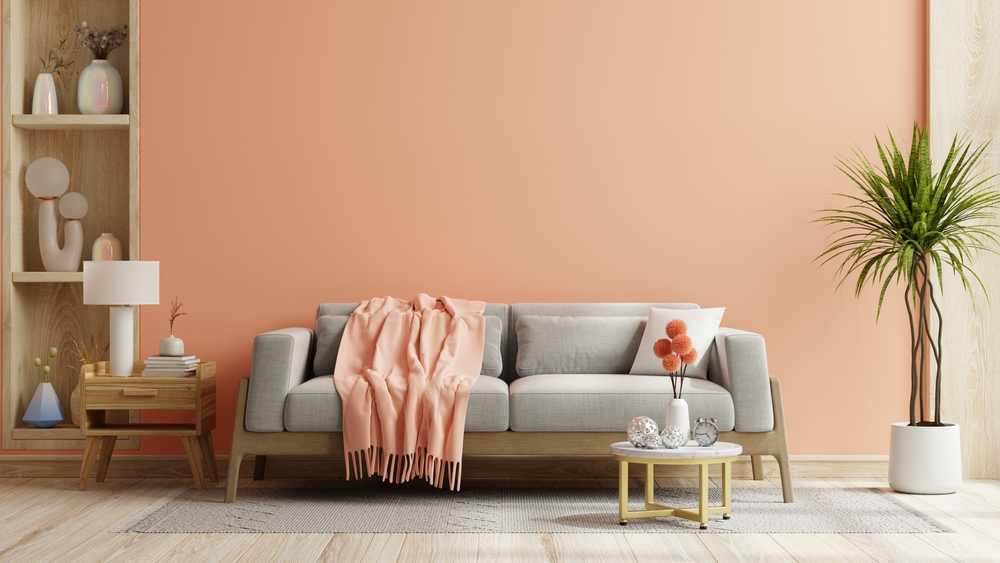 Decor with 2024 Pantone Color of the Year, Peach Fuzz ©vanitjan