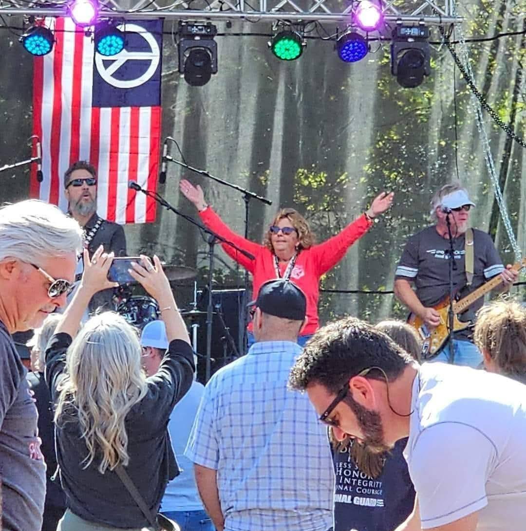 Sheila Anderson onstage at Sheila Fest, a local music festival in North Georgia. 